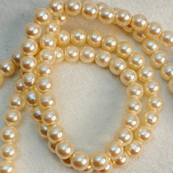 90s Monet Pearlesque Beaded Necklace Teardrop Pearlesque Rhinestone Trim Pendant - Picture 5 of 12